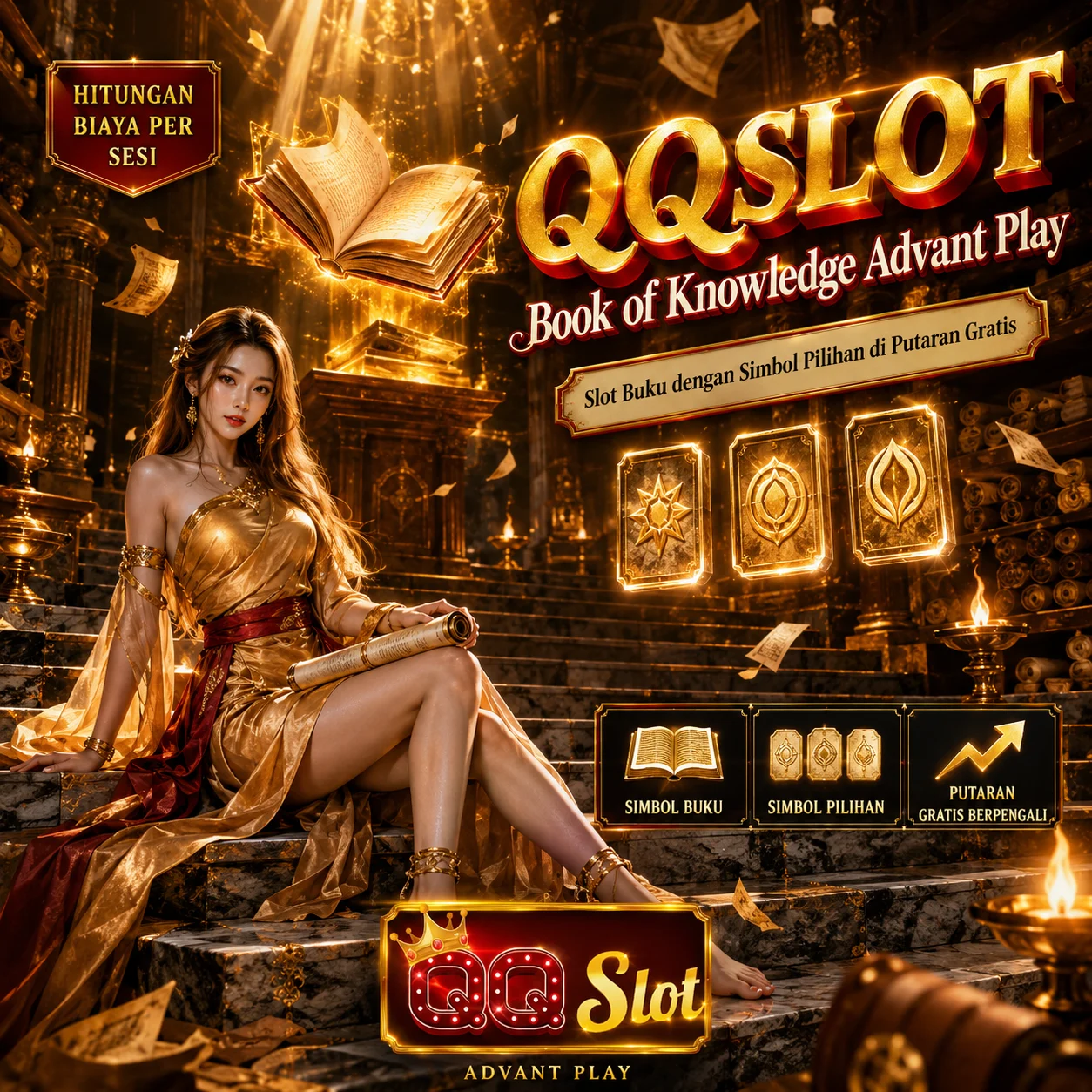 Banner QQSLOT Book of Knowledge Advant Play
